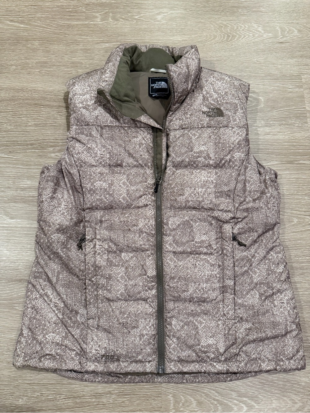 The North Face Women's Taupe Patterned Quilted Puffer Vest